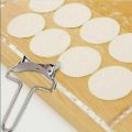 Techmanistan Dumplings Dough Cutter Roller With Handle, Stainless Steel Dumpling Wrapper Mold With Wooden Handle, Dough Circle Roller Machine, Dumpling Wrapper Skin Dough Cutter Circle Roller Ravioli Mold Dumpling Maker. 