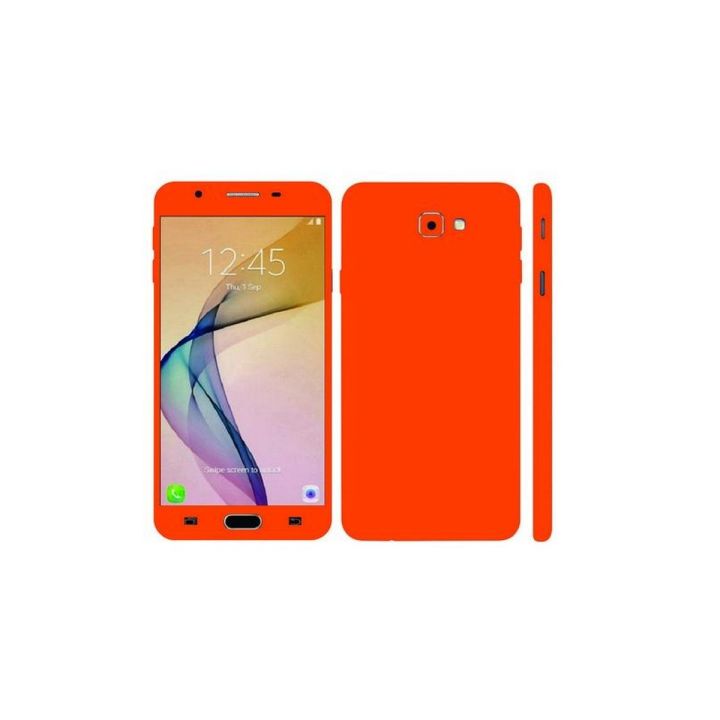 Samsung Galaxy J7 Prime Orange Matte Mobile Skin With Camera Lens