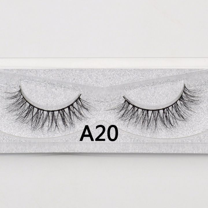 Visofree false eye lashes Natural 100% handmade Crisscross soft 1 pair box glitter packing False Eyelashes 3D Mink lashes A20