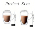 350/450ml Double Wall Glass Coffee Mugs Insulated Clear Borosilicate Glasses Cup With Handle Juice Milk Tea Cups For Gifts. 