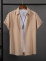 PREMIUM QUALITY PLAIN SKIN COLOR HALF SLEEVE SHIRT COTTON LINEN FOR MEN. 