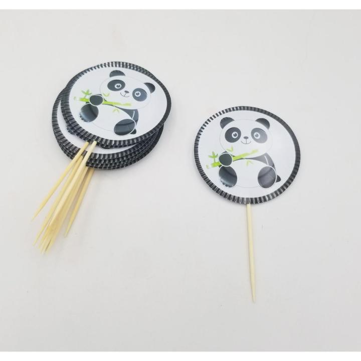 PANDA THEME CUPCAKE TOPPERS PACK OF 10 CUPCAKE TOPPERS