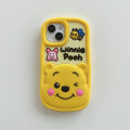 Japanese Korean Cartoon Pooh Bear for Apple 15proMax/iPhone14/13pro Silicone Phone Case Drop-Resistant. 