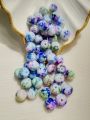 100pcs Multicolor Marbled Round 8mm Craft Beads – Round Stones for Jewelry, Sewing & DIY Decoration. 