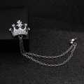 Crown Brooch For Men For Shirt Jacket Coat Wedding Party Jewellery Gift. 