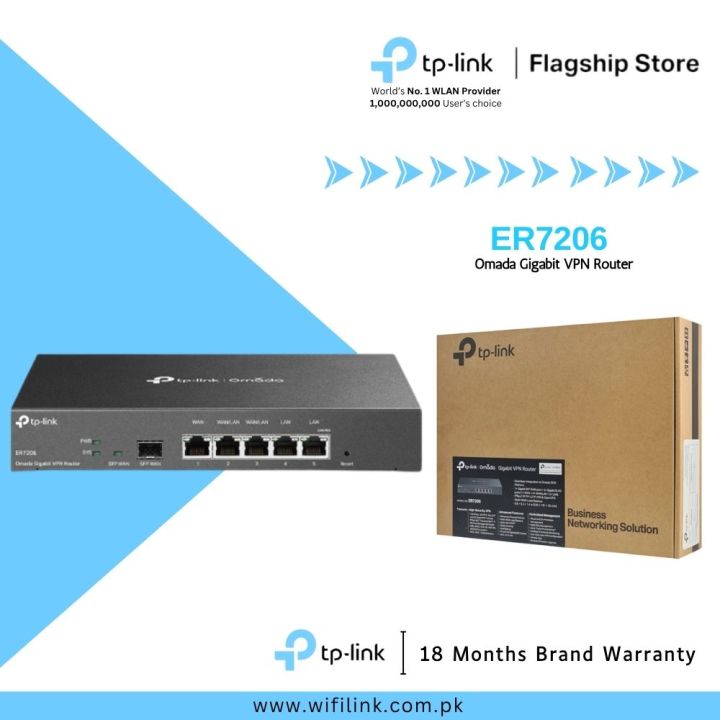 TP-Link Wi-Fi VPN Router ER7206 Omada Gigabit VPN Router - 18 Months Brand Warranty