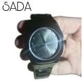 Stainless steel  Arabic Black Watch Arabic Dial Aura Watch. 
