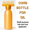 Hair Oil Applicator Comb Bottle 130ml Root Comb Applicator / Shampoo Hair Comb Bottle / Hair Coloring Dye Comb Multipurpose Hair Comb Applicator Bottle-Golden. 