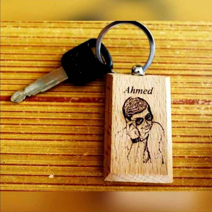 Wooden Deco Key chains with Photo and name