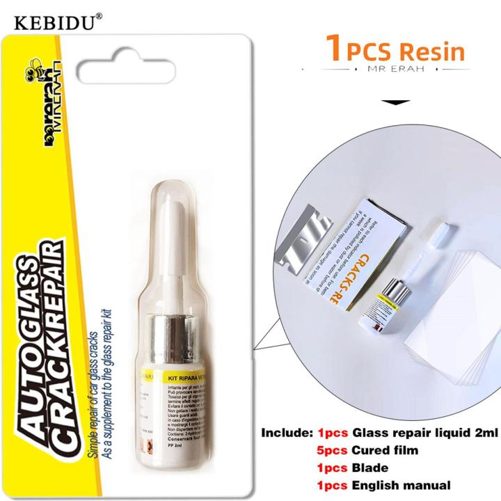 Kebidu Car Windshield Repair Kit UV Optically Clear Resin Glue for Restore Crack Broken Windscreen Repair Tool Sets