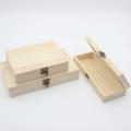 Unfinished Wood Box Plain Wooden Box with Hinged Lid Trinket Storage Box. 