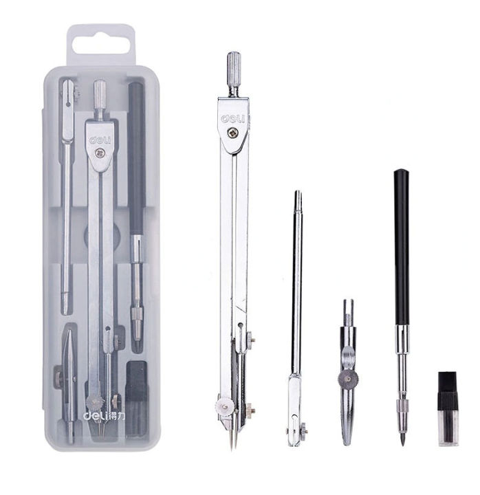 Deli E8605 Stainless Steel Bofa Compass Geometry Set Drafting Set Compass Set for Technical Drawing and Art & Craft