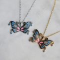 Winx the Club Butterfly Pendant Design New Fashion Pop Colorful Butterfly Pendant Romantic Beautiful Necklace Jewelry. 