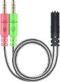 MillSO Headphone Splitter for Computer CTIA 3.5mm TRRS Female to Dual TRS Male Mic Audio Jack Y Adapter Headset Splitter Cable for PC Laptop to Gaming Headset - 8inch/20cm. 