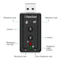 External USB Sound Card and Audio Adapter USB 2.0 Virtual 7.1 Channel Stereo 3.5mm Headphone Audio Adapter Microphone Sound Card and audio enhancer for Gamers. 