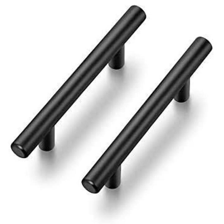 kitchen cabinet rod handle stainless black colour 6inch 2 pes
