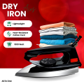 Iron - Istri - Dry Iron - 1000 Watts | 220V - 240V | 50/60Hz - Lightweight Iron - Electric Iron  - Portable Iron - Traveling Iron - Deluxe Metal Cover - Big Thermostatic Pilot Lamp - 2 Years Warranty - Premium Quality.. 