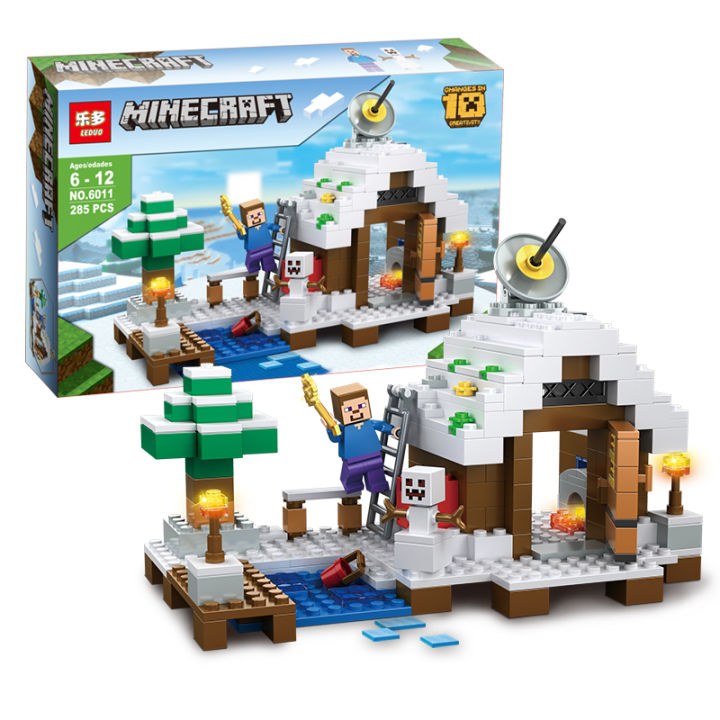 EXTRA LARGE My World Minecraft lego Building Block Toys Polar Igloo Zoo Garden Jungle Hut 4 In 1 Mini Craft Series Brick Set Assembly Gifts
