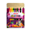 Goldfish High Quality Glitter 9mm Wax Crayon 12 Colour in Cardboard Packet (1 Pack). 