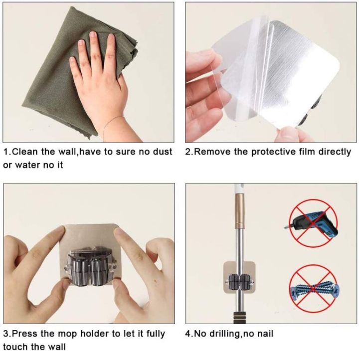 Mop%20Holder%20Mop%20Clip%20Broom%20Holder%20Wall%20Mount%20Self%20Adhesive%20Kitchen%20Bathroom%20Silver%20-%20Image%203