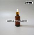(50ML)  (Empty)  Amber Colour Glass Bottle Container Glass Dropper with Glass bottle. 