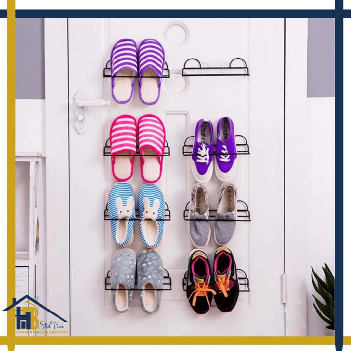 HB One Piece Customize, Entryway Shoe Rack, Black Metal Shoe Bench, Metal Shoe Stand, Stand for Shoes, High-Quality Metal Shoe Rack Bathroom Slippers Rack Shoe Rack Behind Door Hanging Organizer Wall-Mount Shoe Hanging Shelf Organizer Rack Wall Stora