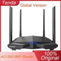 Tenda AC6 AC1200 Smart Dual-Band WiFi Router Global Version– High-Speed 5GHz Wireless Internet – MU-MIMO Beamforming – 1200M Optical Fiber – Long Range Coverage – 4 LAN Ports – 90m² Coverage – Free Installation. 