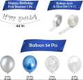 Pack of 57 pcs theme set Birthday Decoration for all person age group  . banner. arch tape. glue/double tape and 54 different colors balloons    | Blue and Silver Balloons for Birthday Decorations ( see pic no 7) for all disprition. 