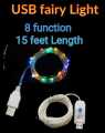 USB fairy light  8 function usb wire 15 feet length.. 