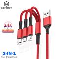 3 in1 Fast Charging Cable Type C Micro Charger Multiple Usb Charging Cord Mobile Phone Multi Usb Port Wire For Xiaomi iPhone. 