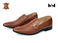 Maazu Pure Leather Shoes For Men- Color Brown. 