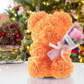 Box Rose Bear Gift-Ready 9.45in Flower Teddy Artificial Handmade Rose for Valentine's Day Romantic Gift Anniversary Present Home Decor Love Expression. 