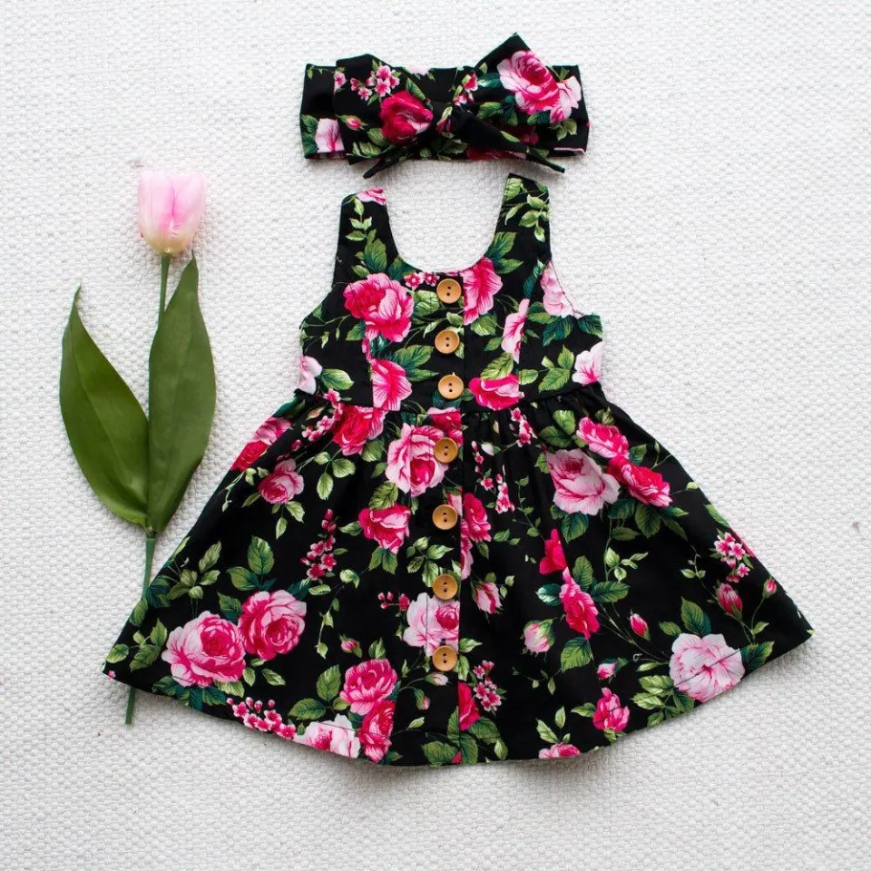 Baby Girl Floral Dress Kid Party Wedding Pageant Formal Dresses Sundress Clothes 0 4Years Daraz.pk