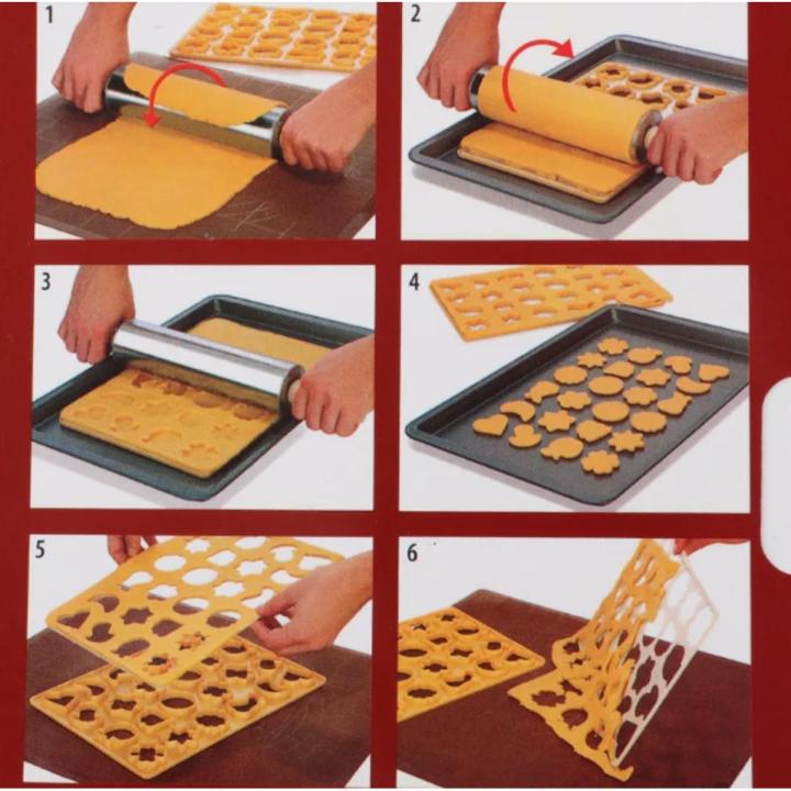 24 Shapes Cookie Cutting Sheet Cutter Mold One Press Heart Moon Star Fruit Platter Biscuit Decoration
