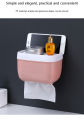 Wall-Mounted Self-Adhesive Tissue Dispenser Tissue Box Storage Holder for Paper, Towels, Mobile Phone Tissue Storage Box For Bathroom - Multi. 