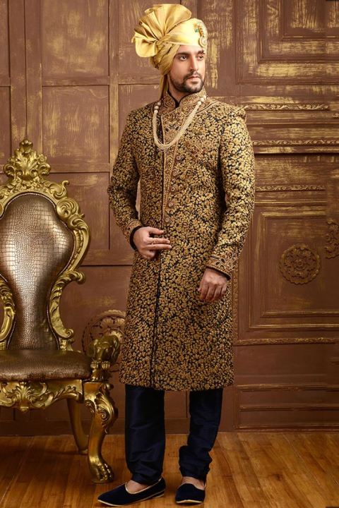 Groom%20Sherwani%20#KFS-01%20Wedding%20Groom%20Dress%20Pakistani%20Wedding%20Dress%20For%20Groom%20Hand%20Embroidered%20Sherwani%20Ethnic%20Wear%20For%20Men%20-%20Image%203