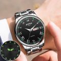 AIYISHI Business Quartz Men Watch Waterproof Calendar Watches Luminous Steel Strap Wristwatch. 