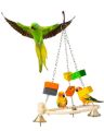 Bird Toys,Hanging Ring Parrot Toy Bird Toy Cotton Rope Stand Climbing Ladder Ring Soft Bed Parrot Cotton Rope, Bird Parrot Hanging Toy, Natural Wooden Perches Stand, Cotton Rope Hanging Toy, Best for Large and Medium Parrots and Birds. 