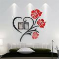 Wooden Family Love Rose Wall Decals 3D DIY Photo Frame Wall Stickers Mural Home Decor Decal Art Ornament. 