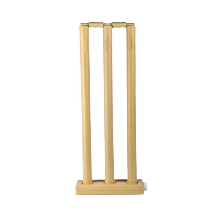 Heavy Plastic Cricket Stump Set 3 Wickets, 1 Stand, 2 Bails for Indoor Outdoor Cricket Use, Plastic Full Size Cricket Wicket Set, Cricket Wicket, Plastic Wickets, Cricket Plastic Stumps