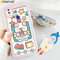AMORVOR for Vivo V11i Back Cover With Free Holder Cartoon Animals Soft Wavy Phone Case Camera Protection Transparent TPU Soft Cover. 