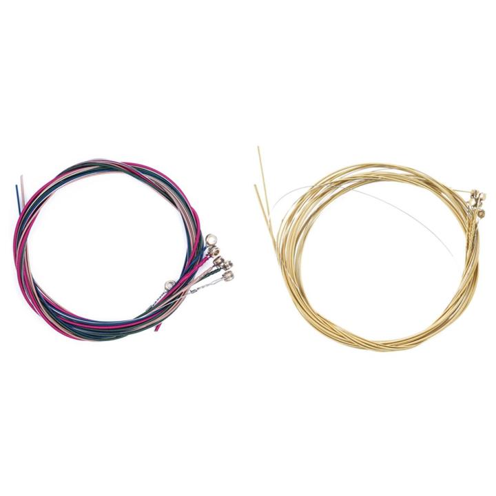 1 Set Rainbow Colorful Color String for Acoustic Guitar & 6 Pcs E, A, D, G, B, E nickel plated steel Guitar Strings Set