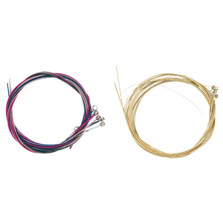 1 Set Rainbow Colorful Color String for Acoustic Guitar & 6 Pcs E, A, D, G, B, E nickel plated steel Guitar Strings Set