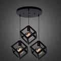 3 in 1 Base Square Cube Hanging Lamp, Ceiling Lamp, Pendant Lamp, For Home, Office, TV Lounge, Bed Room, Led Light, Led Bulb, Filament Bulb. 