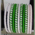 green and white threaded bangles ( our national colours). 