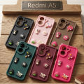 Redmi A5 – Cute Curl Silicone Fancy Girls Back Cover | Stylish Phone Case with 3D Mini Stickers for Kids & Ladies. 
