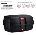 Wrangler - Universal Motorbike Tour Scooter Tail/Top Box - Top Lock Storage Carrier Case with Backrest - Black. 