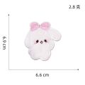 Self Adhesive Cartoon Fluffy Rabbit Patches Embroidered Cute Stickers for Scrapbook Phone Case Decoration DIY Clothes Badge. 