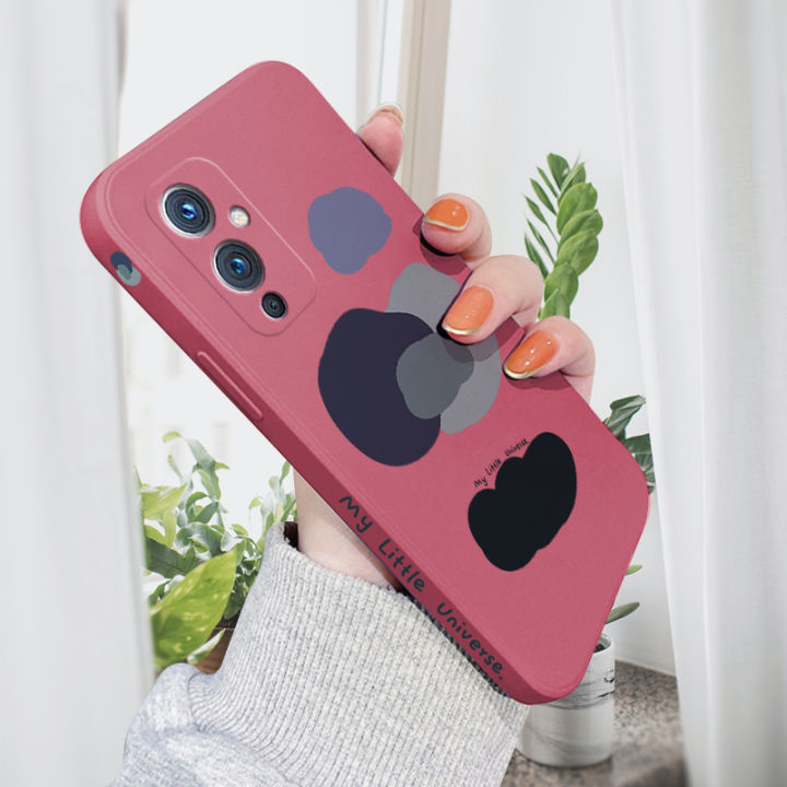 AMORVOR for OnePlus 9 Back Cover Color Mixture Clouds Side design Soft Case Liquid Silicone Phone Cases