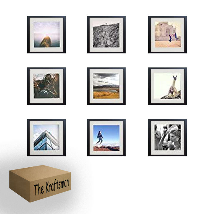 9 Pcs Square Picture frame 6x6 inch Photo frame, Customized/ Personalized Wall hanging Photo Frame
